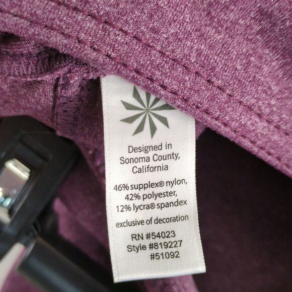 Athleta Women's S Purple Flare Leg Stretch Fabric Pants, Pockets Sporty Casual - Picture 5 of 6